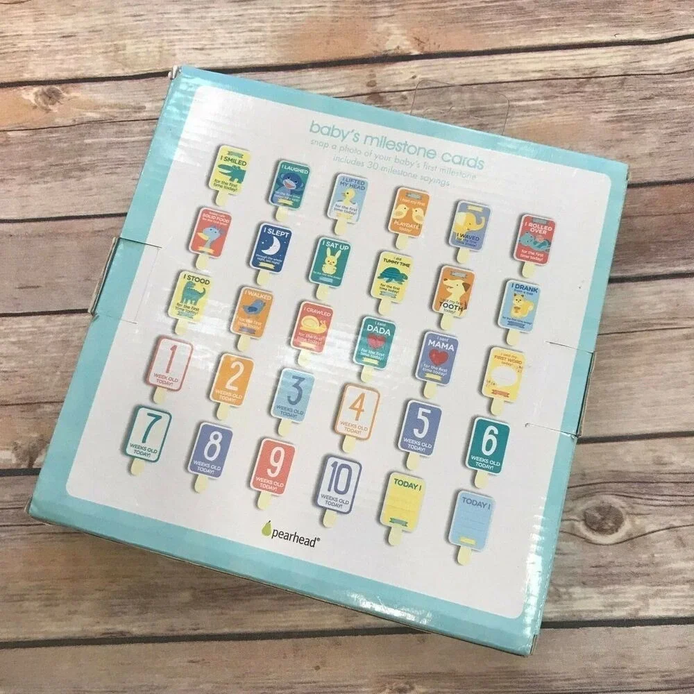 Pearhead NEW NIB Baby's Milestone Cards‎ Photo Prop Sharing Pictures Baby Book